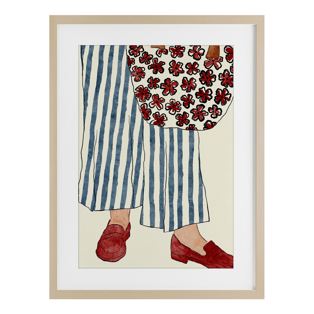 Stupell Industries Striped Minimal Fashion Framed Print Under Glass, design by JJ Design House LLC